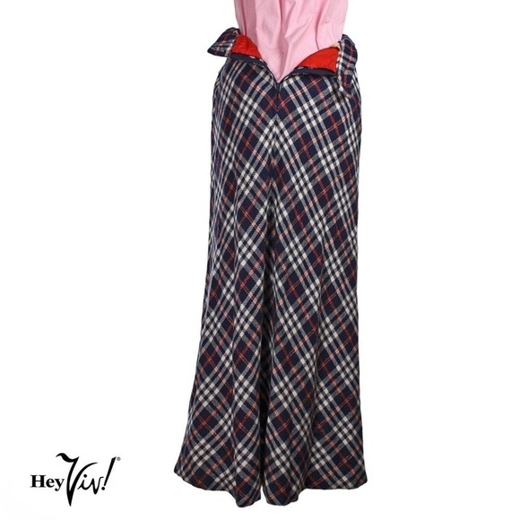 Vintage 1970s Century of Boston Glitter Plaid Maxi Skirt Size 12 W27"- Hey Viv - Picture 3 of 8